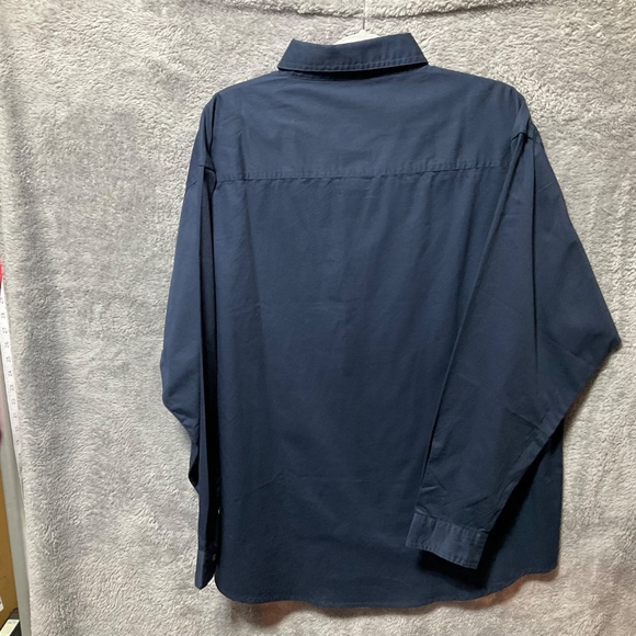 NWT John Deere Tri-Mountain Navy Button-Down Shirt Embroidered Logo Men SZ XL - Picture 3 of 5